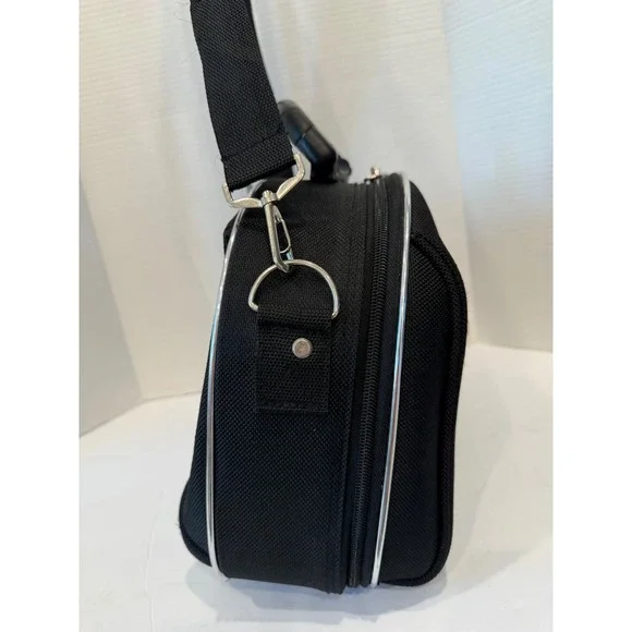 LUCA VERGANI Black Make Up Travel Hard Case Bag w/ Strap - Picture 4 of 11